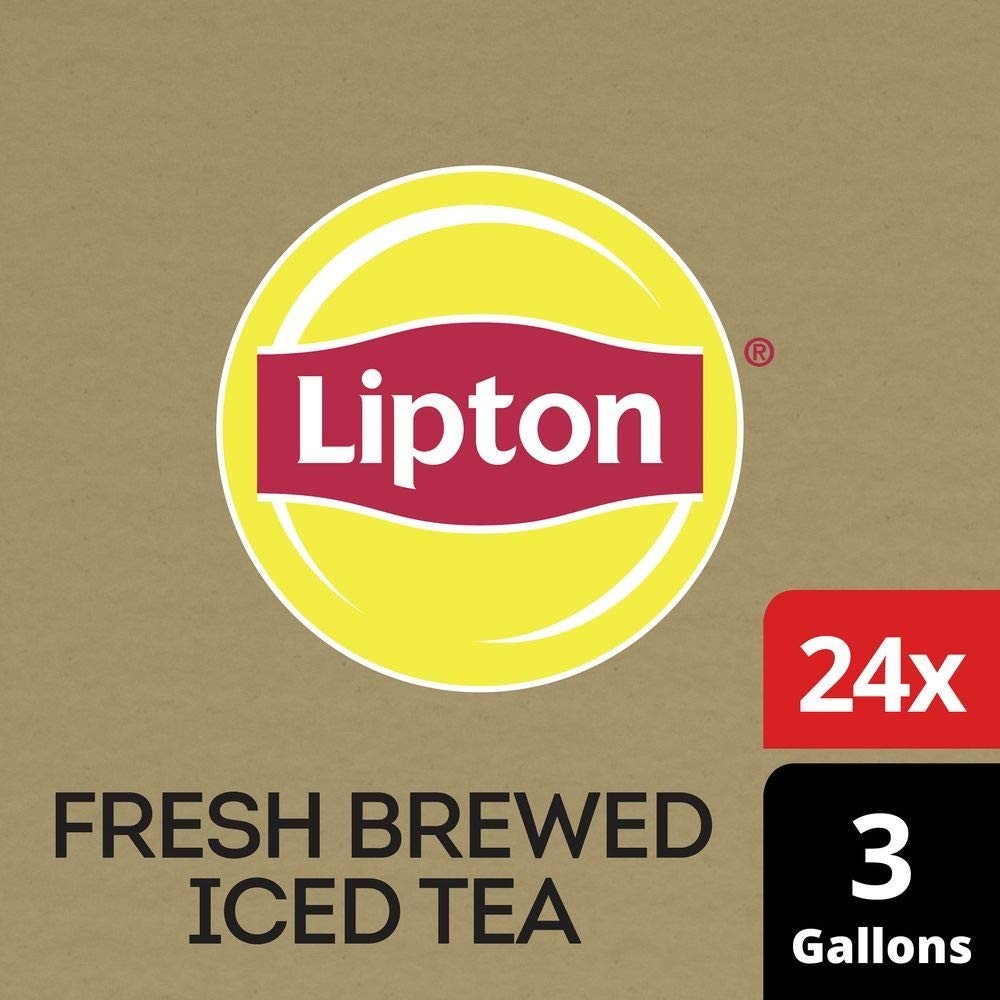 Bulk Lipton Black Tea Bags Unsweetened – 3 Gallon Yield, 24 Count, High Caffeine