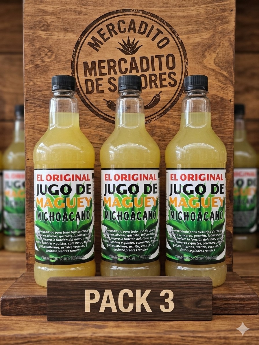 PACK 3 Maguey Juice 1L Jugo De Maguey Amarillo 1L