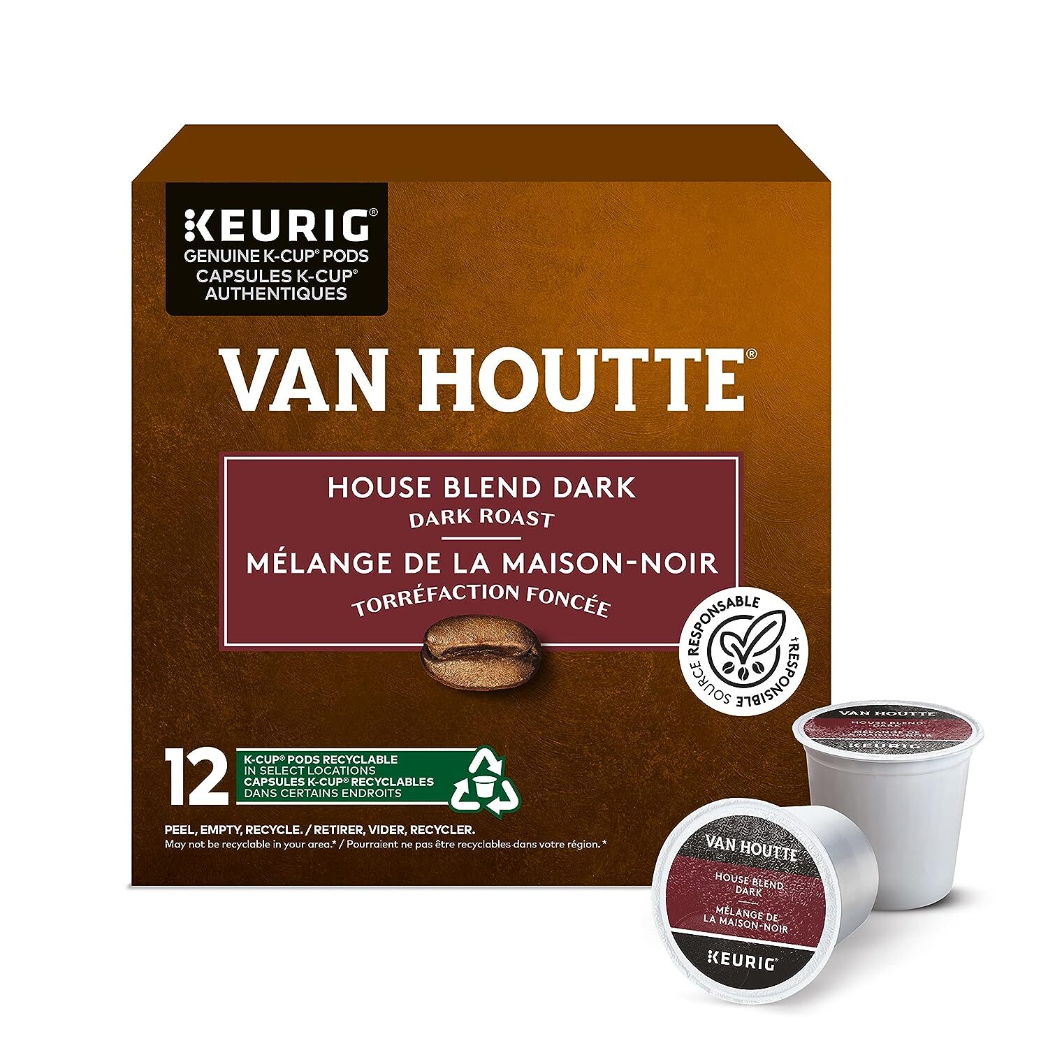 Van Houtte House Blend DARK Coffee 24 to 144 Keurig K cups Pick Size FREE SHIP