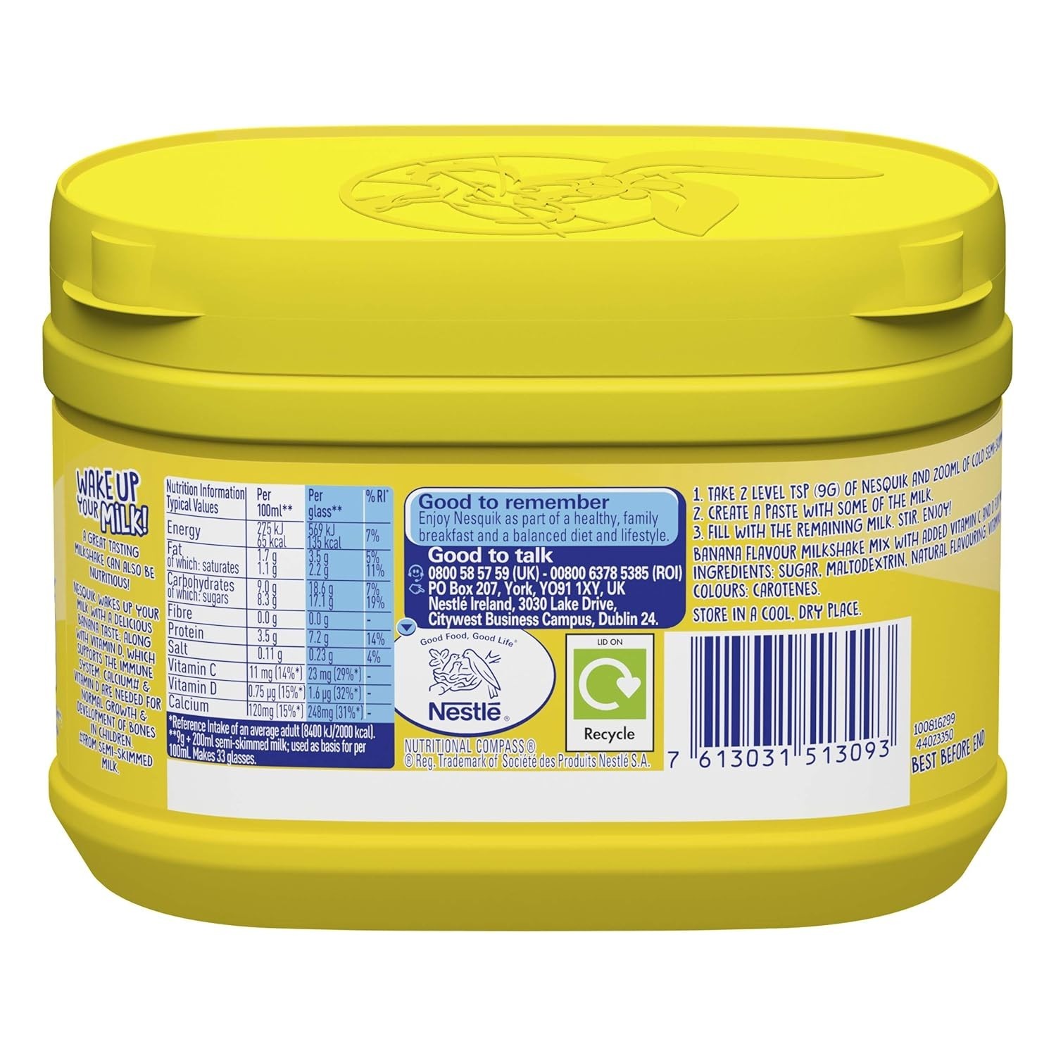 Banana Flavour Milkshake Powder 300g Pack of 5 Vit D C Calcium All Ages