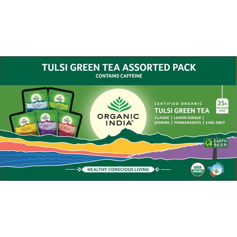 Tulsi Jasmine Exp.2025 Green Tea Organic India USA USDA IMMUNITY SHIELD OFFICIAL