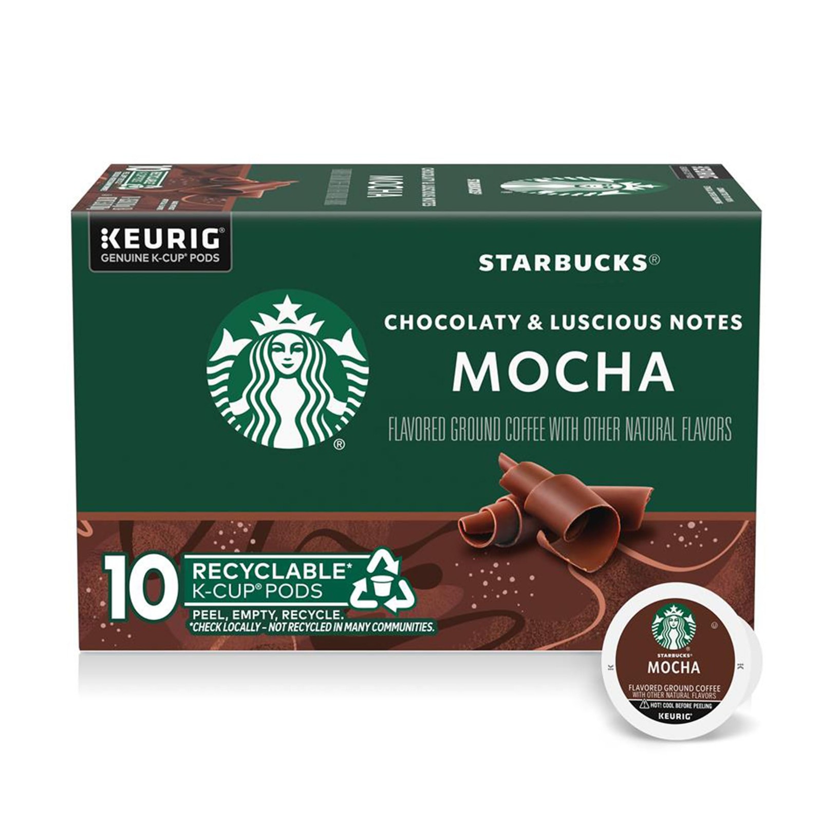 Starbucks K-Cup Coffee Pods, Flavored Hot or Iced 10 Count (Pack of 1)