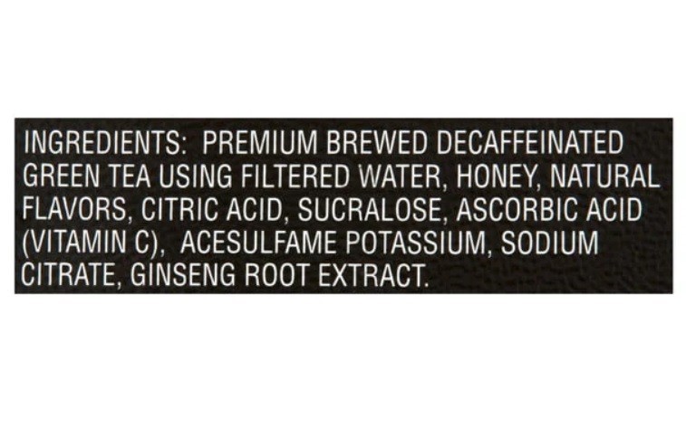 AriZona Decaf-DIET Green Tea with Ginseng, Honey & FIVE Calories, 128 Fl Oz
