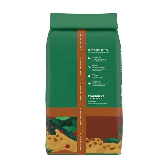 Starbucks Decaf House Blend, Ground Coffee, Medium Roast Hot or Iced Coffee, 12