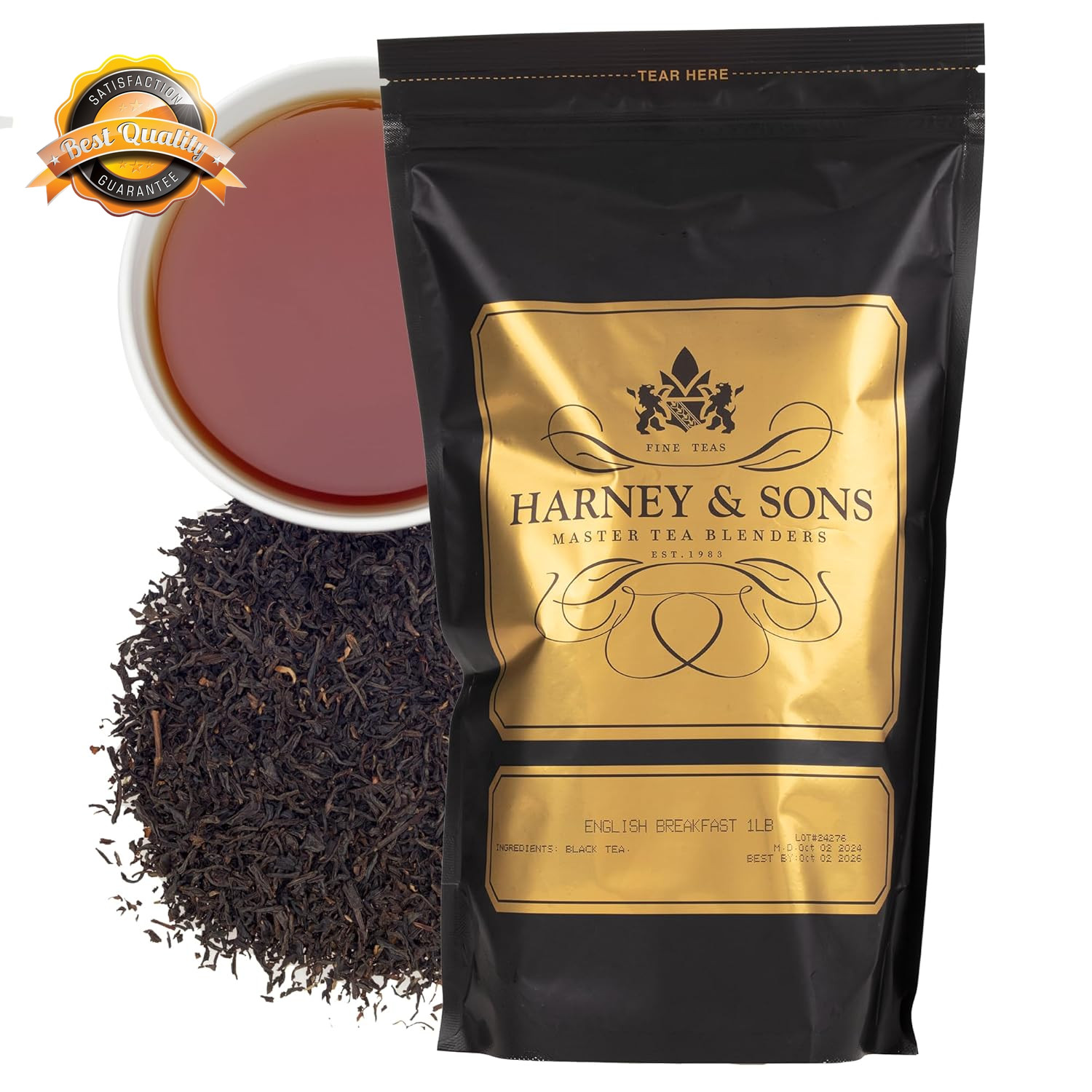 English Breakfast Loose Leaf Black Tea Keemun Bold Caffeinated 16oz