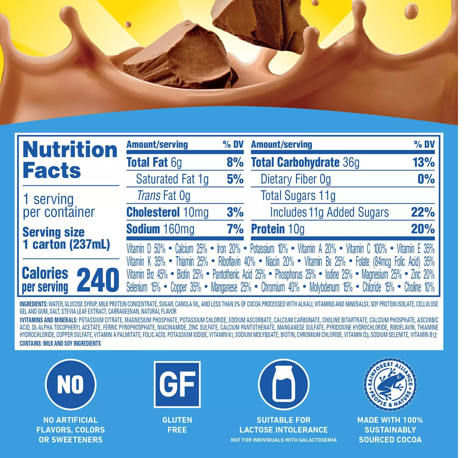 Carnation Breakfast Essentials Ready To Drink, Rich Milk Chocolate 8 oz 24-PACK