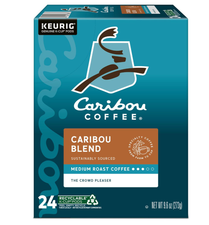 Caribou Coffee Single-Serve Coffee K-Cup,Caribou Blend, 96 Count (4 Packs of 24)