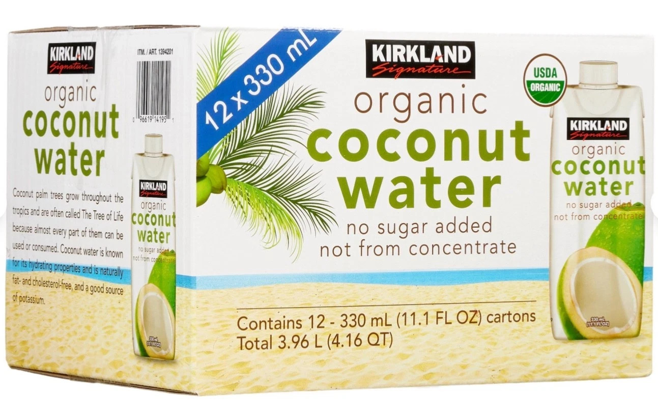 Kirkland Signature, Organic Coconut Water, 11.1 fl oz, 12-count