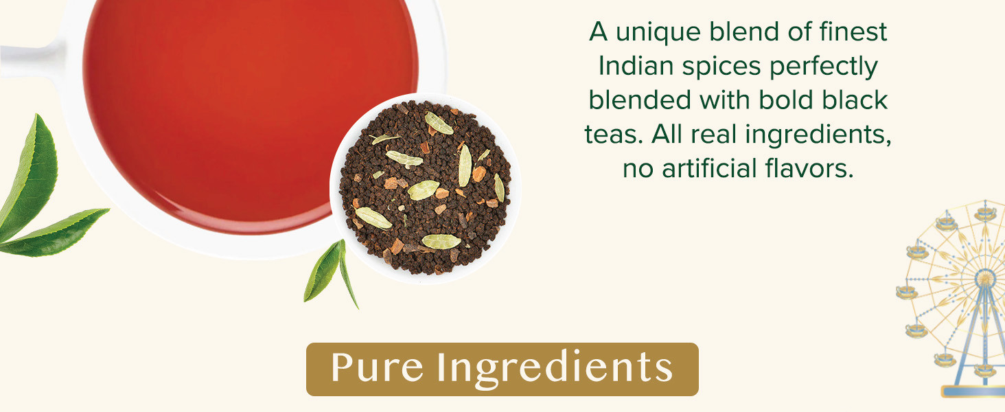 India’s Original Masala Chai Tea Bags (100 Count) No Added Flavoring | Blended