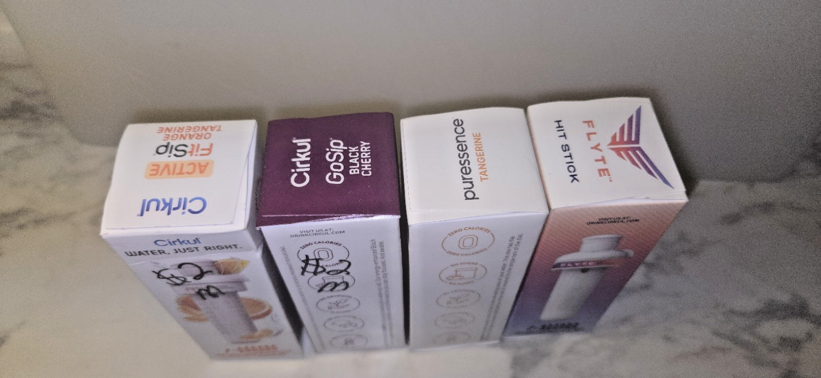 (4) Cirkul Flavor Sip Cartridges Mixed Lot Bundle – tangerine Flyte black Cherry