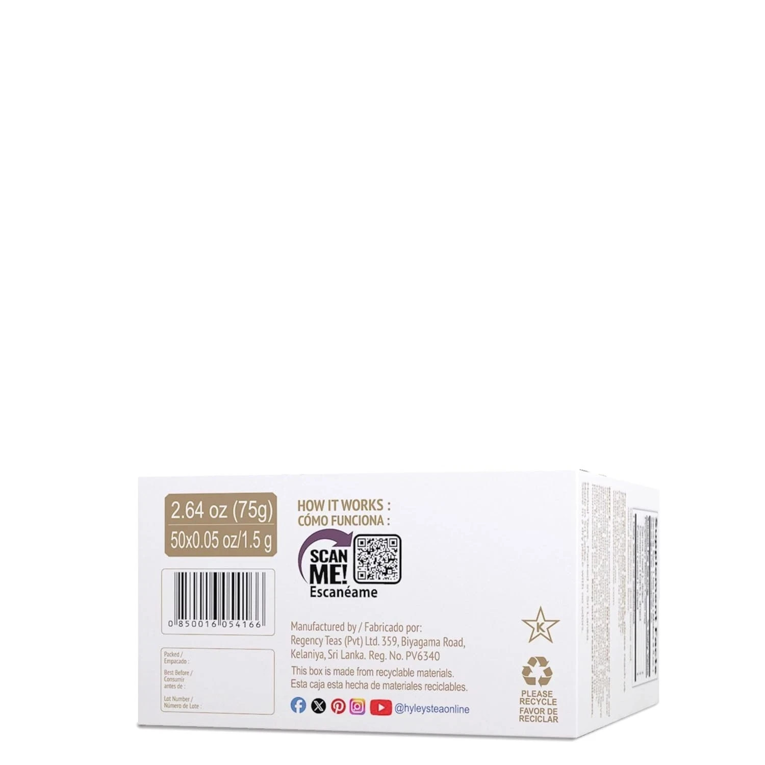 Hyleys Colon Cleanse Tea Blackberry Flavor – 50 Tea Bags (1 Pack)