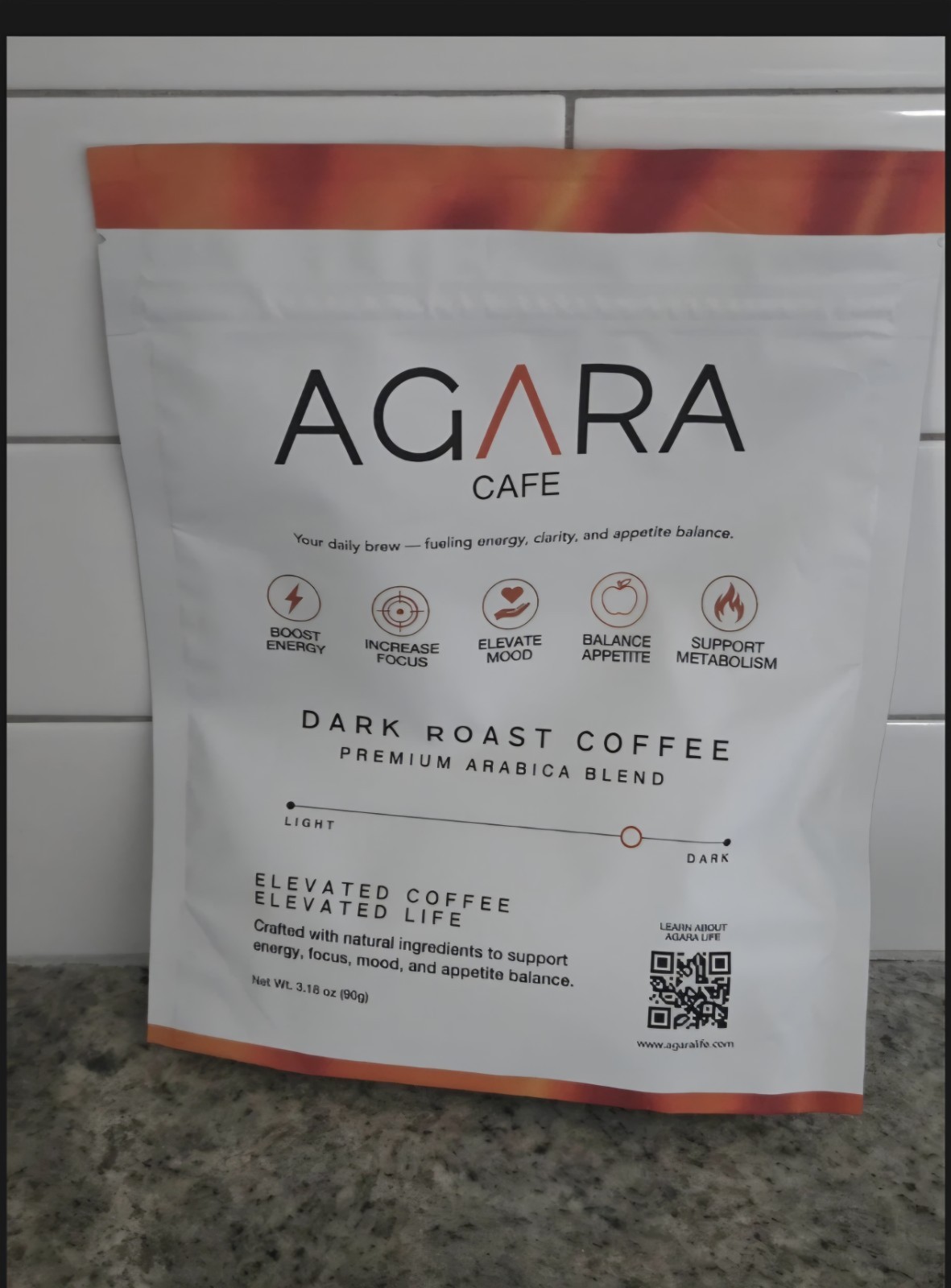 AGARA CAFE Dark Roast Premium Arabica Blend Ground Coffee 90g