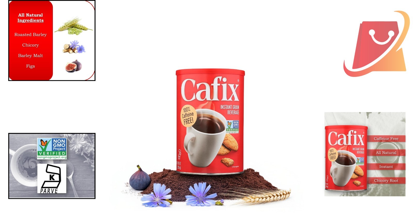 All Natural Caffeine-Free Coffee Substitute – 7.05oz Instant Beverage Pack