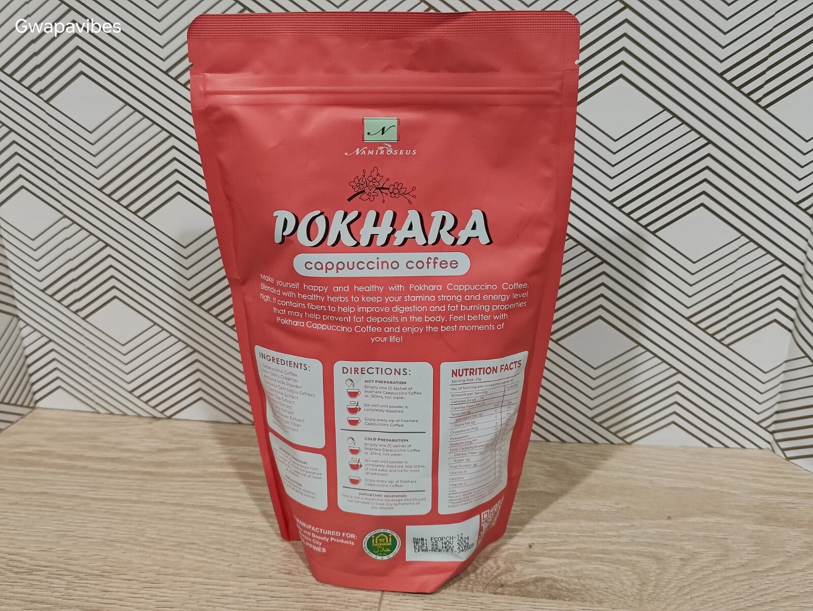Namiroseus POKHARA Cappuccino Coffee Mix – 10 Sachets (Authorized US Seller)
