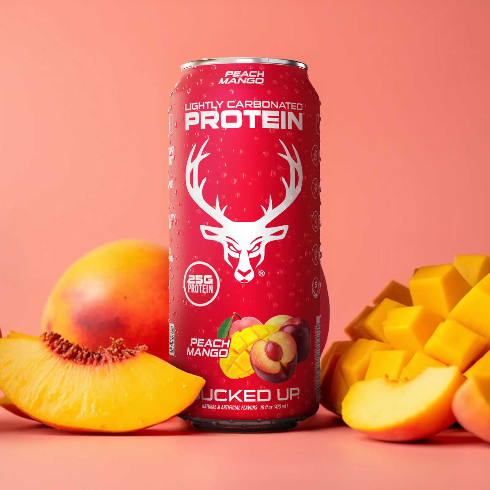 Bucked up Ready-To-Drink Lightly-Carbonated Protein Soda | 1 Case (12 Cans, 16 O