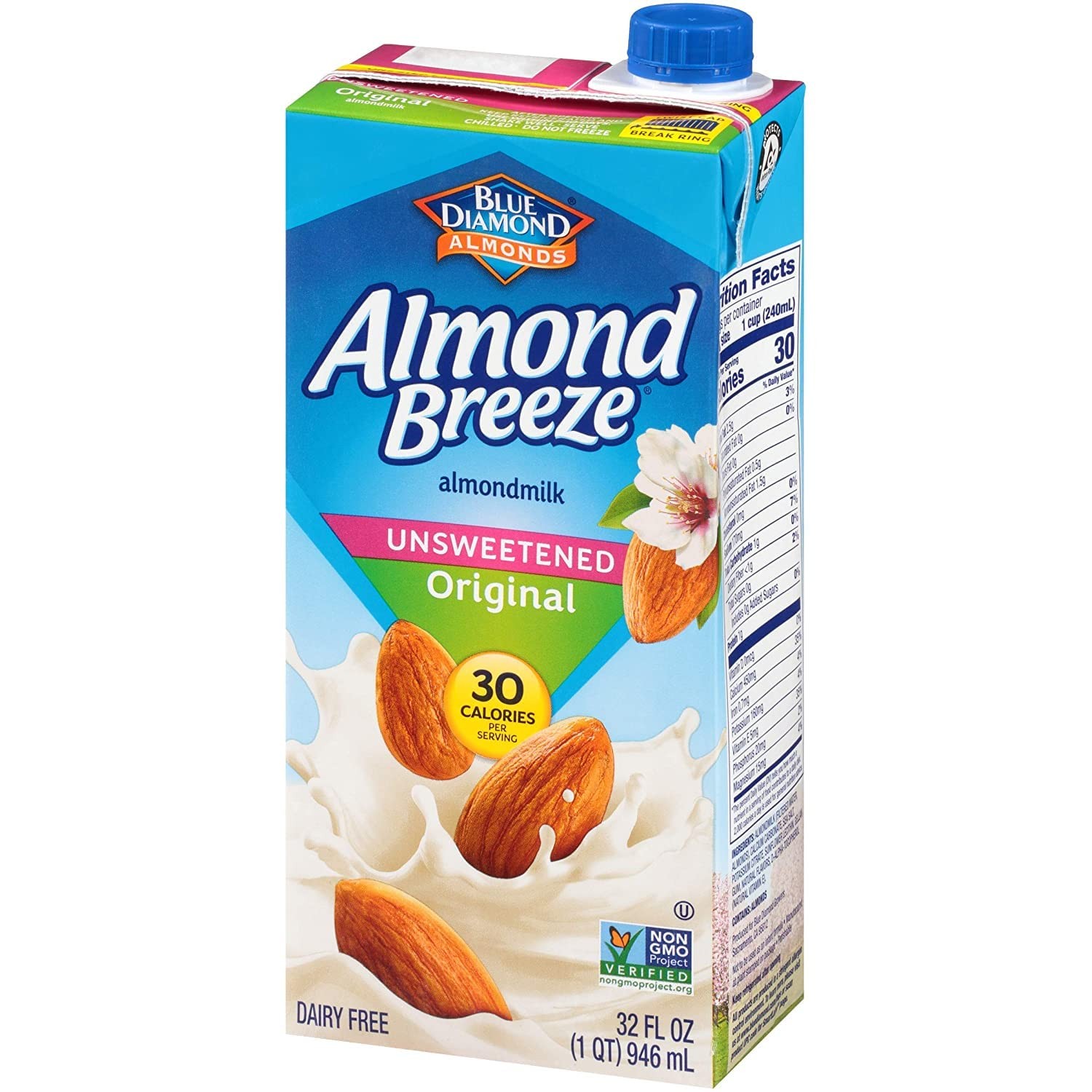 Dairy Free Unsweetened Almondmilk 32 Oz 6 Pack Original Almond Breeze