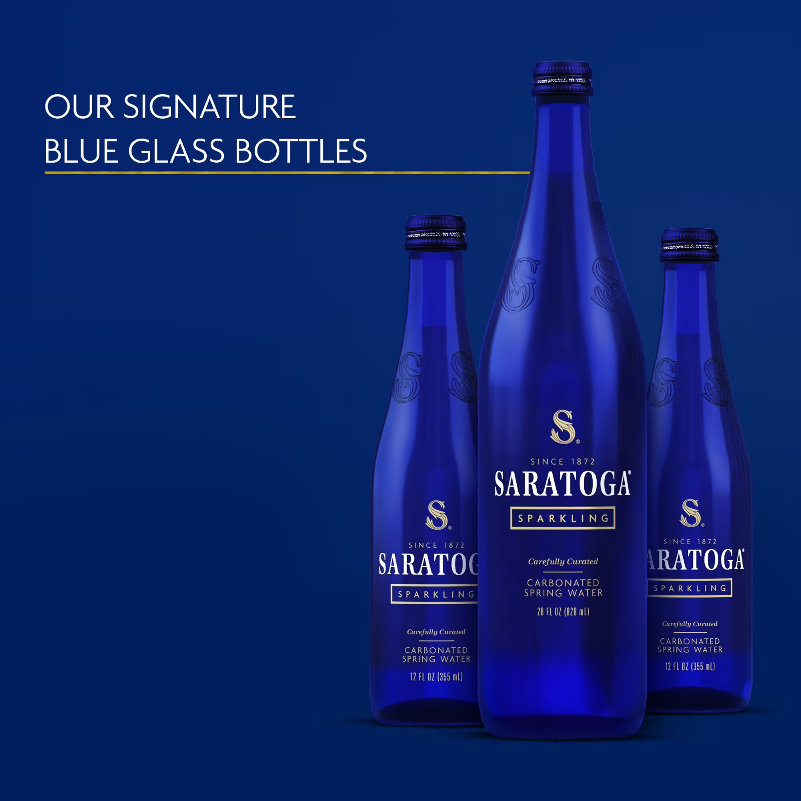 Saratoga Sparkling Spring Water, 12 fl oz, 12-pack Glass Bottles- Free Shipping