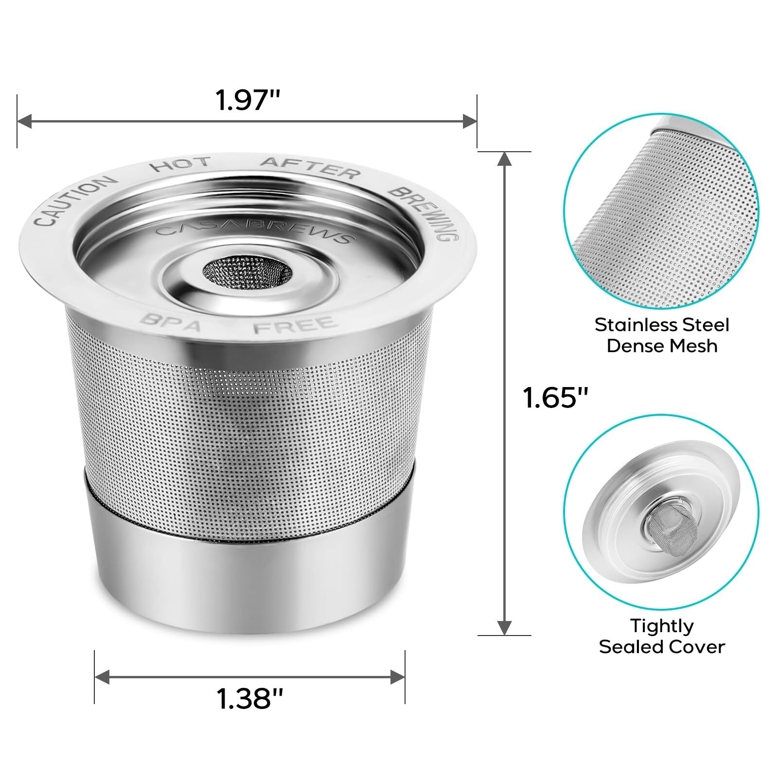 2Pack Reusable K Cups Coffee Pod for Keurig Universal Stainless Steel Refillable
