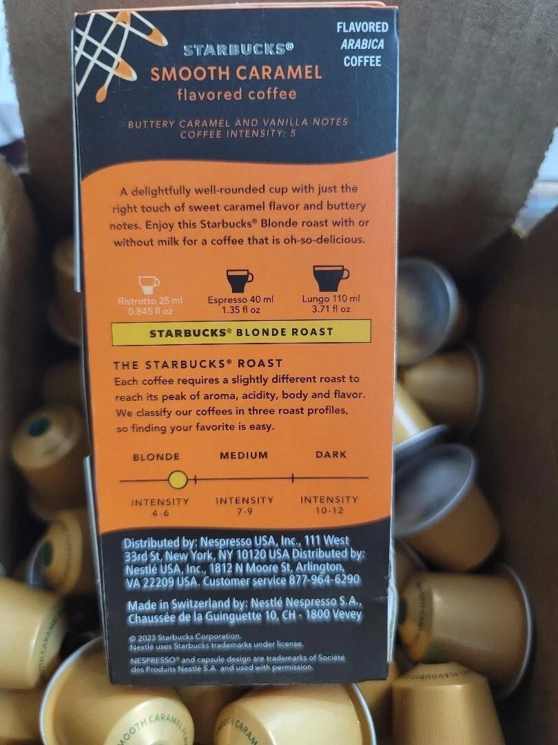 Starbucks Nespresso Original Smooth Caramel Flavored Coffee, 110-ct LOOSE/BULK