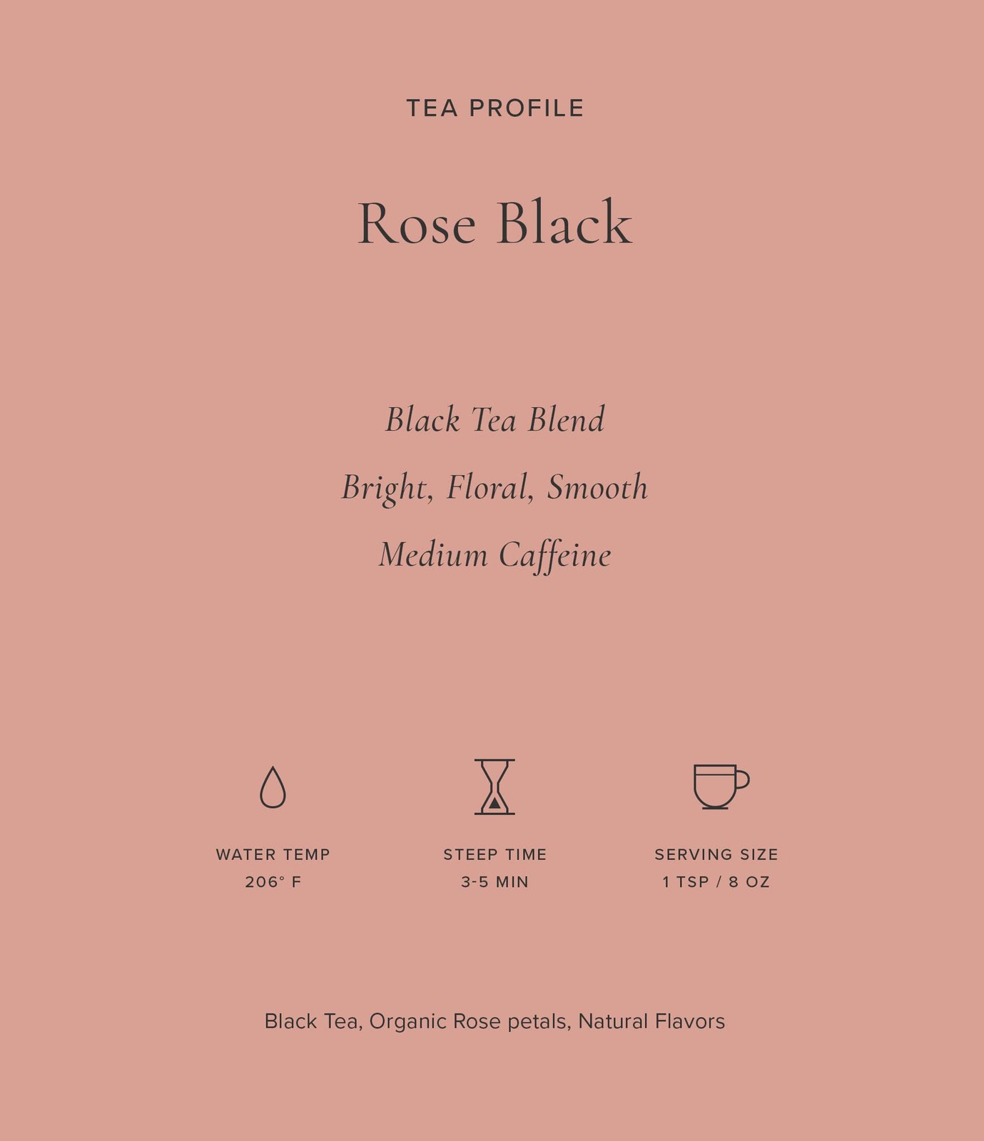 Rose Black Tea 2.5oz Artisan Loose Leaf Tea Tin Naturally Caffeinated
