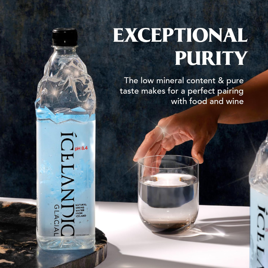 Icelandic Glacial Natural Spring Alkaline Water, 500 ml / 16.9 Fl Oz 6 PACK