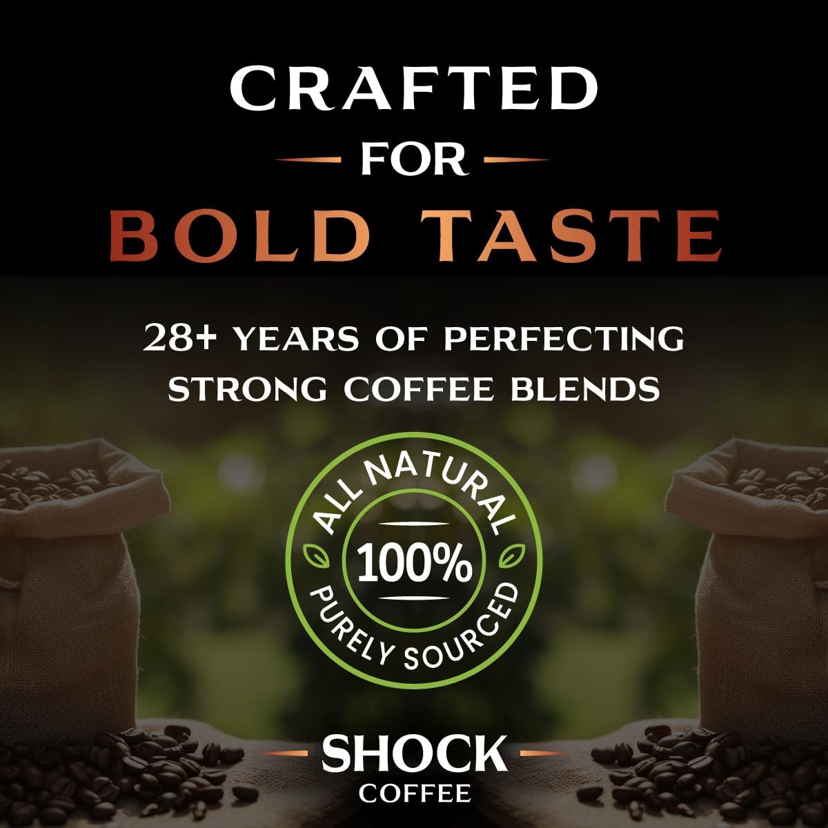 Shock Coffee Ground, The Strongest Caffeinated All-Natural Coffee, 3 pounds