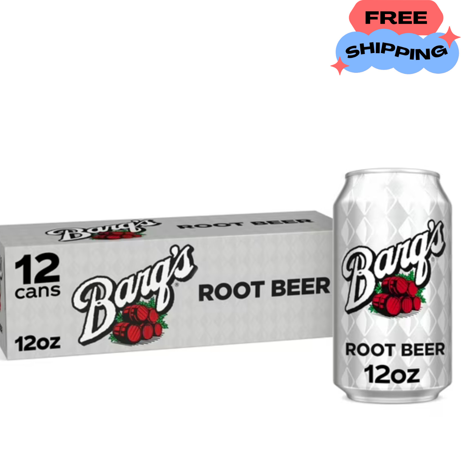 Barq’s Root Beer Soda Pop, 12 fl oz, 12 Pack Cans-free shipping