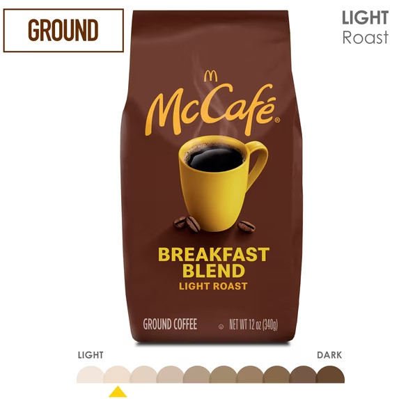McCafe Breakfast Blend, Medium Roast, Ground Coffee, 12 oz bag