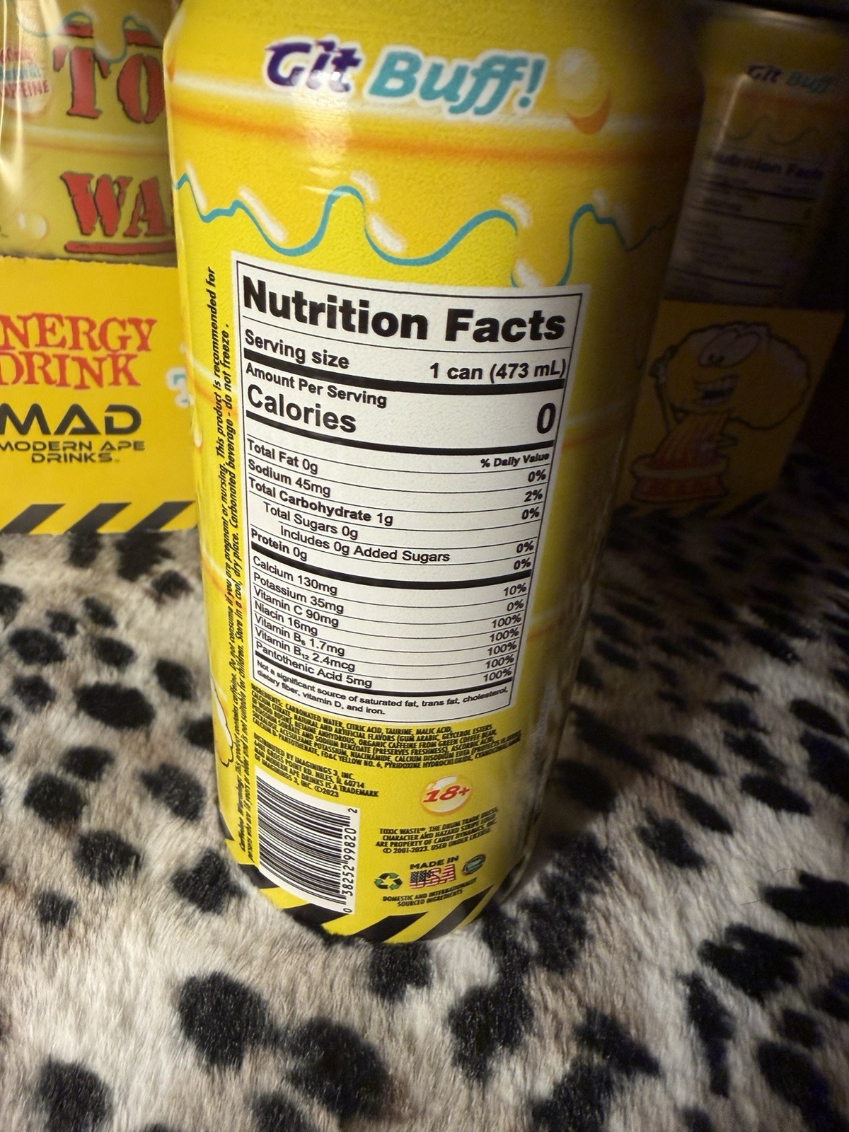 MAD Modern Ape Drinks Toxic Waste Tropical Energy Drink Zero Calories 6 Pack