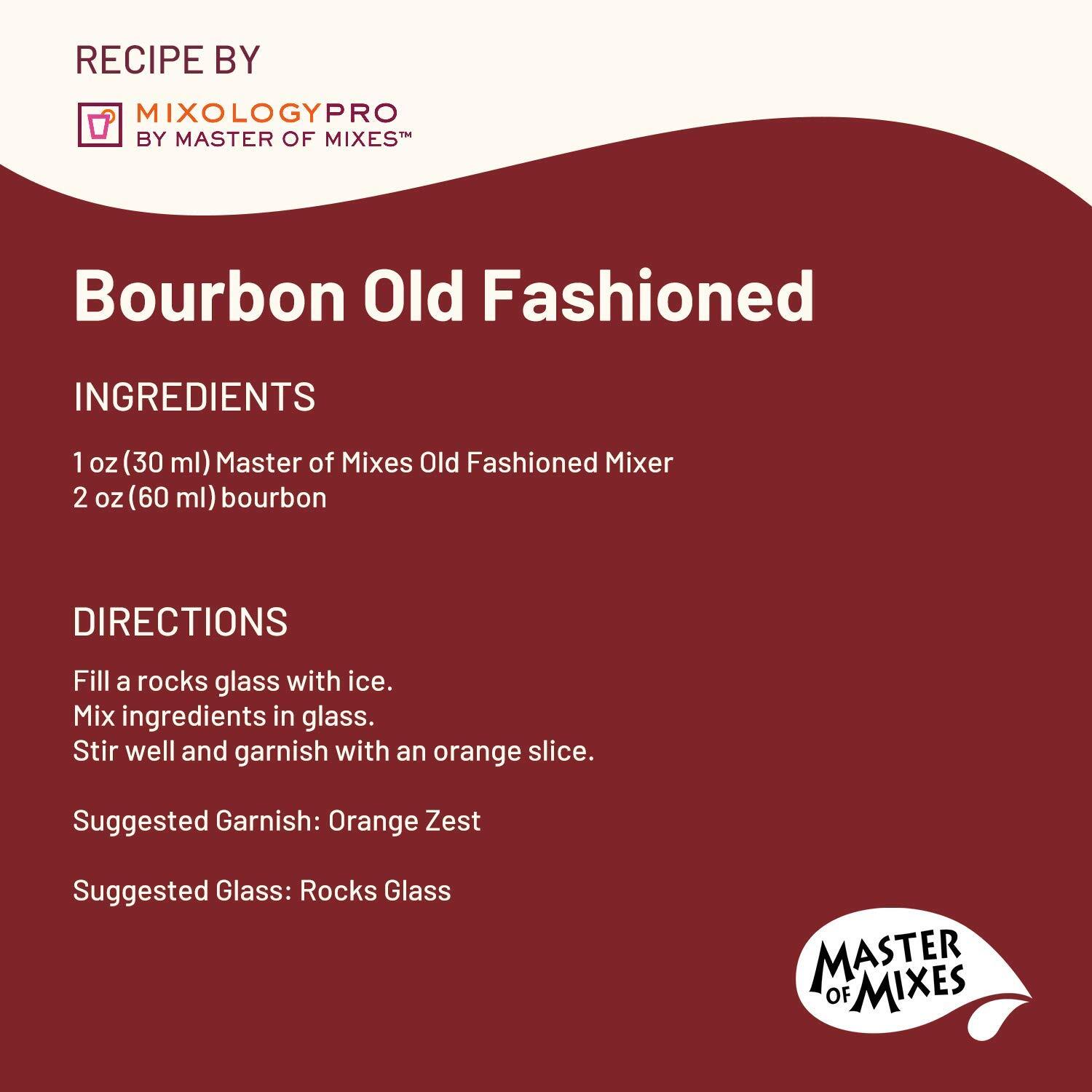 Old Fashioned Drink Mix Ready To Use 1 Liter Bottle 33.8 Fl Oz Pack of 3