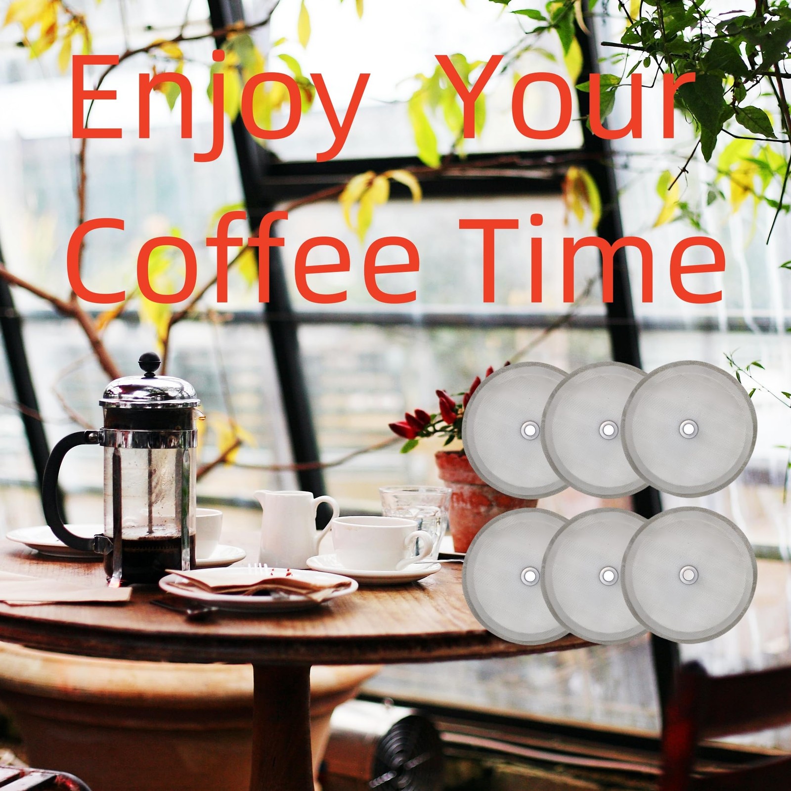 Ruilida 6pcs French Press Filter Screen – Universal 1000 ml, 34 Oz, 6 Pieces
