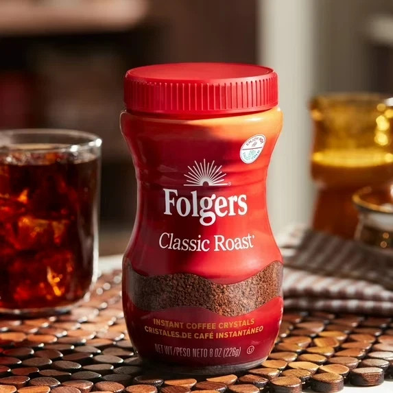 (PACK OF 2 ) Folgers Classic Roast Instant Coffee, 8-Ounce Jar
