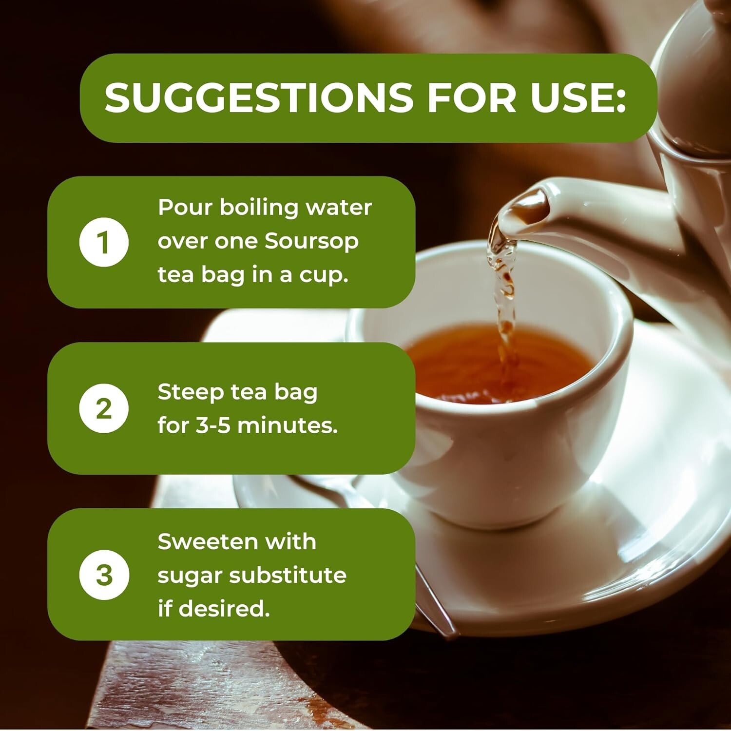 Soursop Tea Bags 100% Natural Hojas de Guanabana Leaves Graviola Tea from Peru