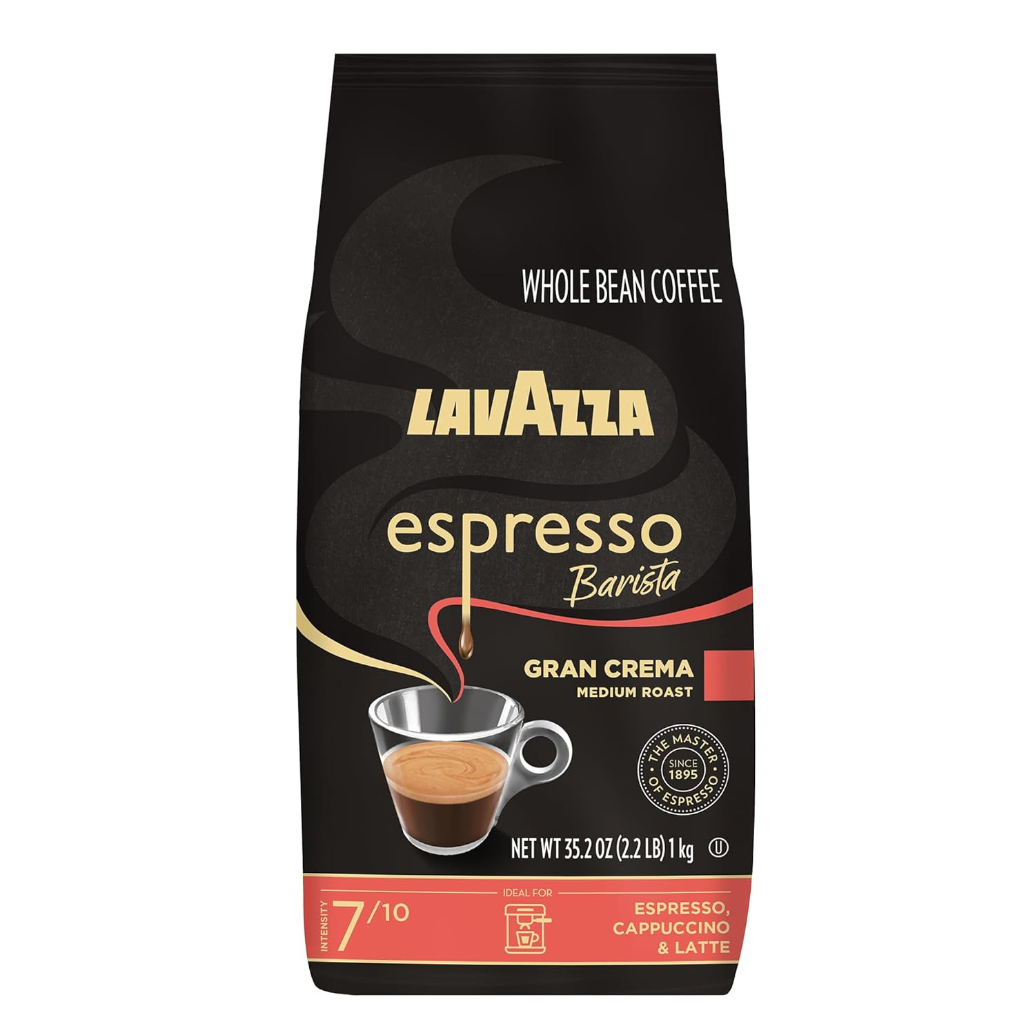 Lavazza Barista Gran Crema Whole Bean Coffee Medium Espresso Roast 2.2lb