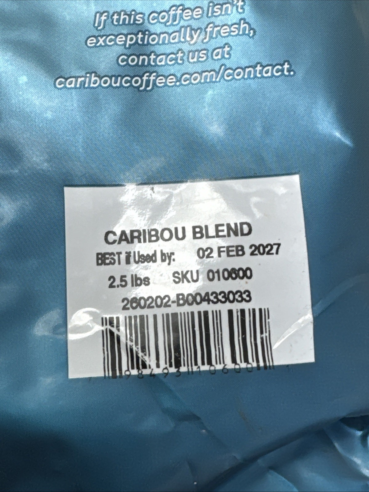 Caribou Blend Whole Bean Coffee 40 oz. Bag, Medium Roast – 2 PACK