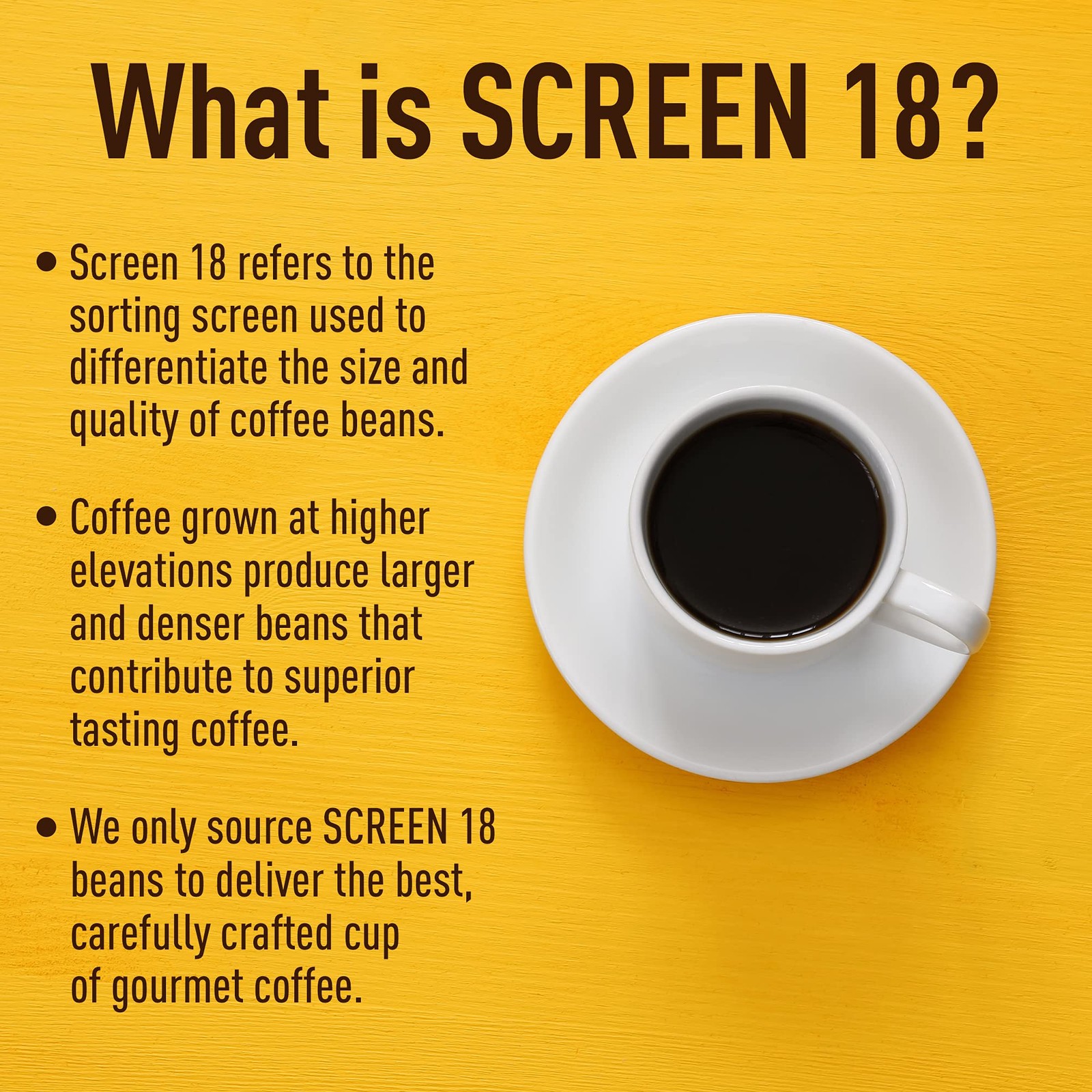Screen 18 Kenya AA Whole Bean Coffee, Single Origin, Med-Dark Roast, 1 Lb