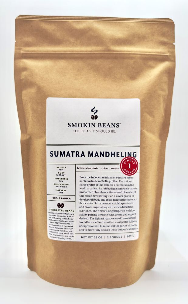 2lb/40lb – Sumatra – Specialty Grade – Premium Unroasted Green Coffee Beans