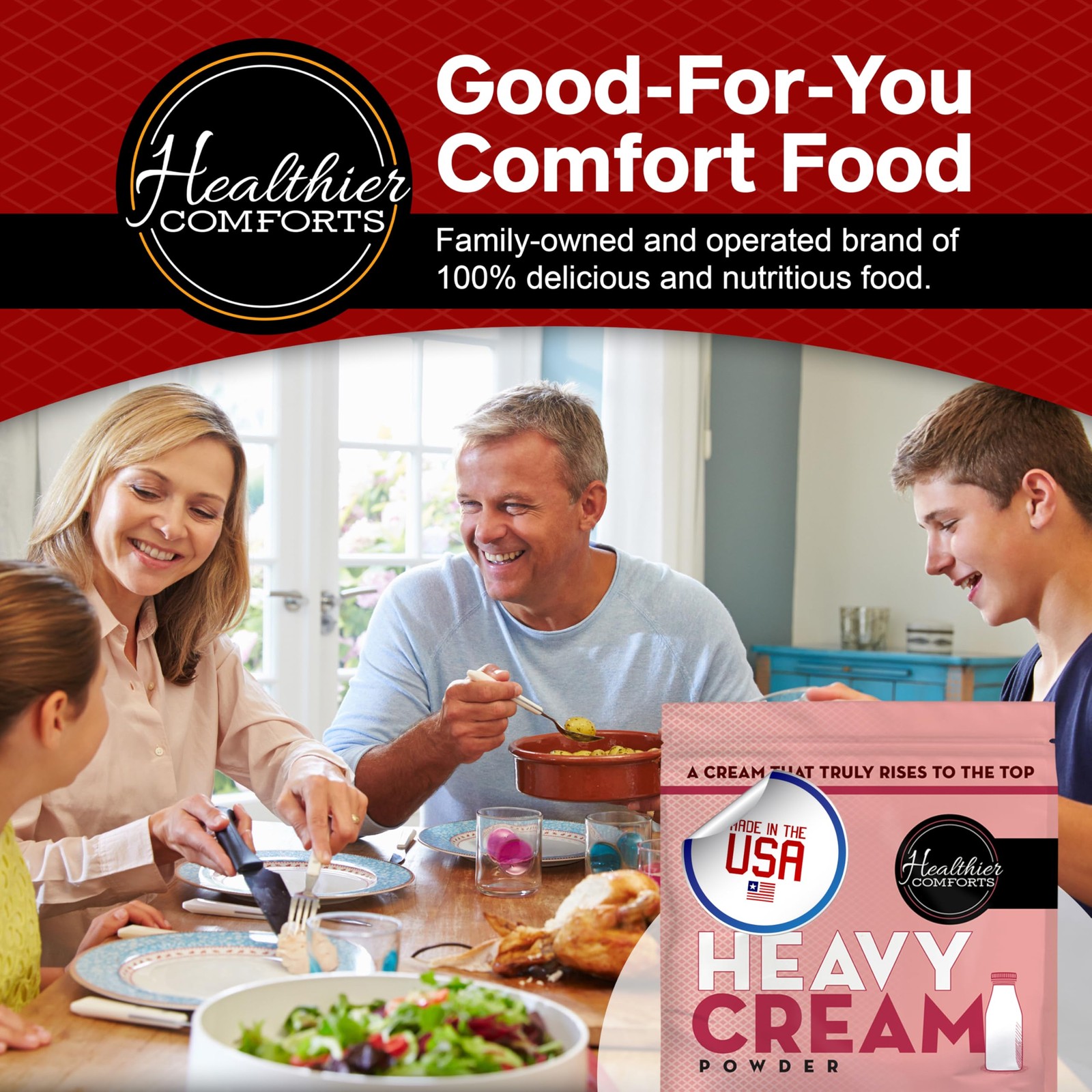 Heavy Cream Powder 72% Butterfat Kosher Gluten Free Non-GMO Keto Friendly 12oz
