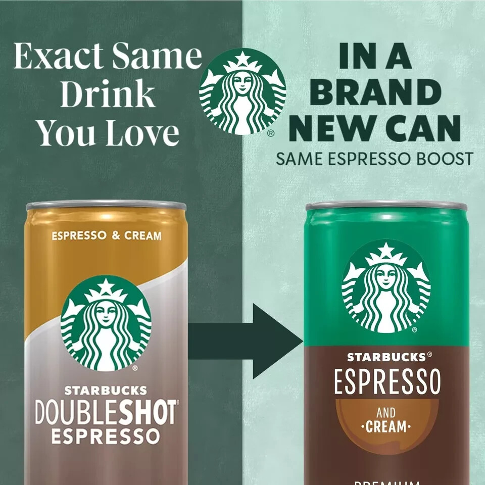 Starbucks Ready to Drink Coffee, Espresso & Cream, 6.5oz Cans (12 Pack)