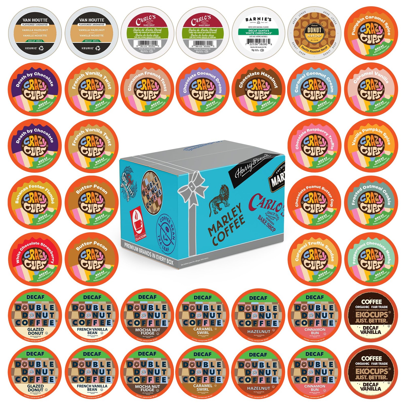 Flavored Decaf Coffee Pods Variety Pack, Great Mix of Decaffeinated Coffee Po…