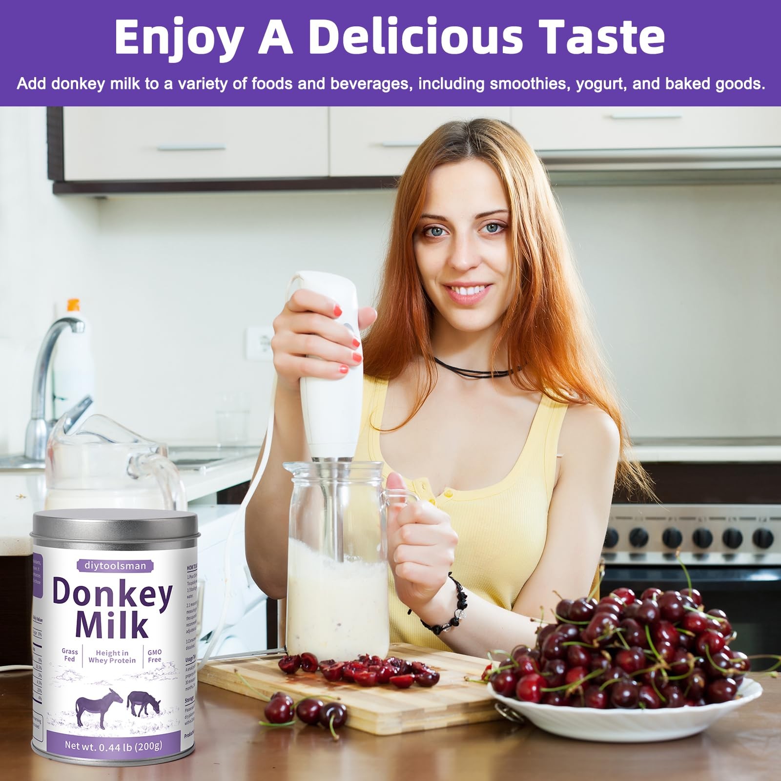 200g Donkey Milk Powder 100% Organic Donkey Milk, Not Easy to Clump Rich in…