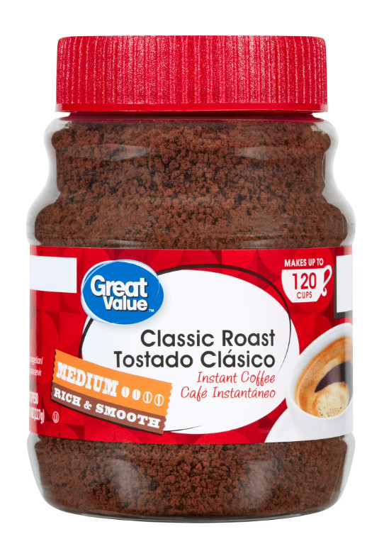 Great Value Classic Medium Roast Instant Coffee, 8 oz Free Shipping