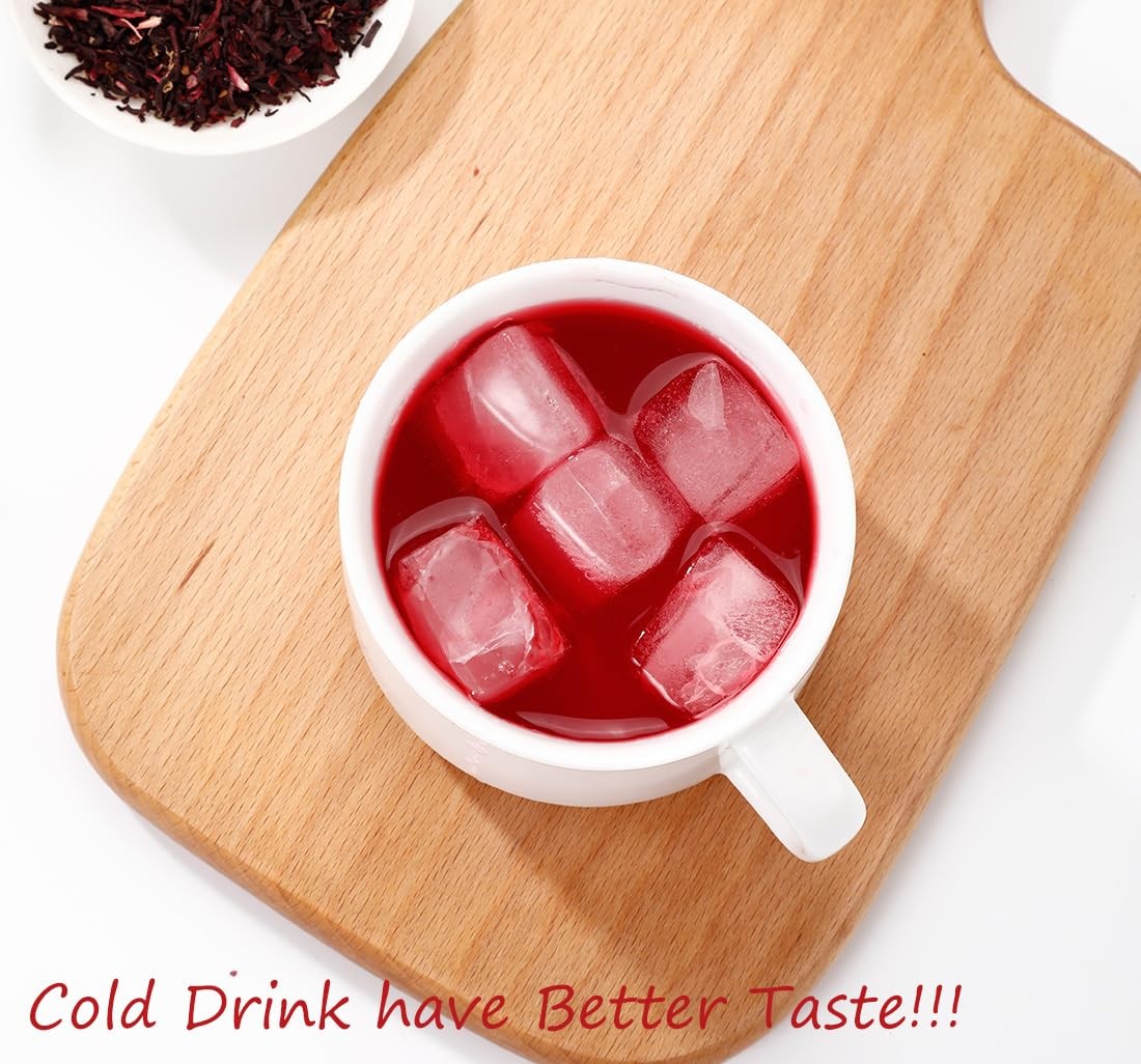 Dried Hibiscus Tea Bags 100 Count Natural Caffeine Free Flower Brew Herbal