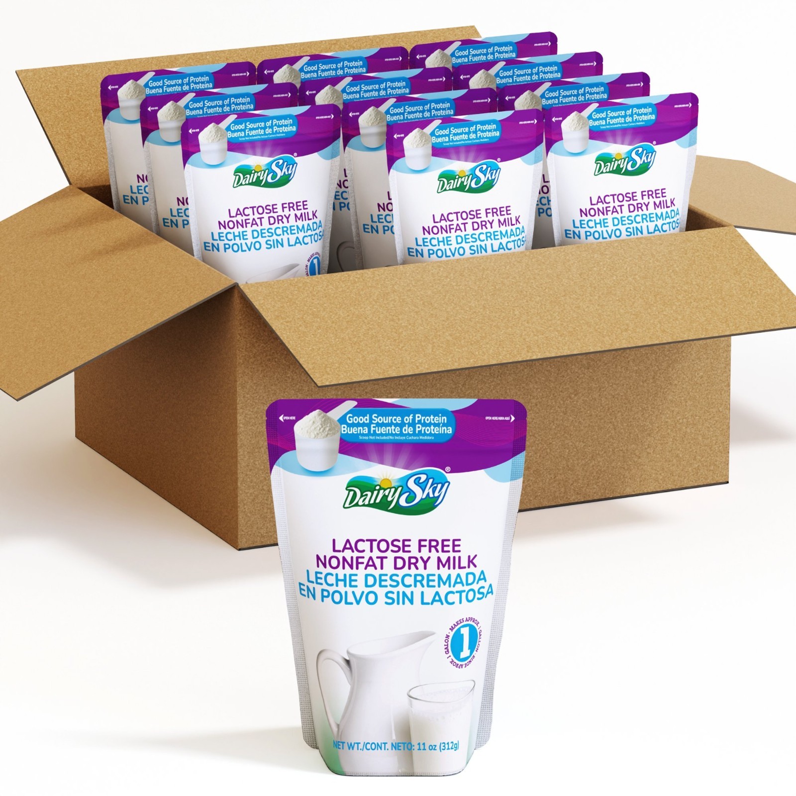 Lactose Free milk DairySky Nonfat Dry Milk 16 Oz – Case of 12 Units