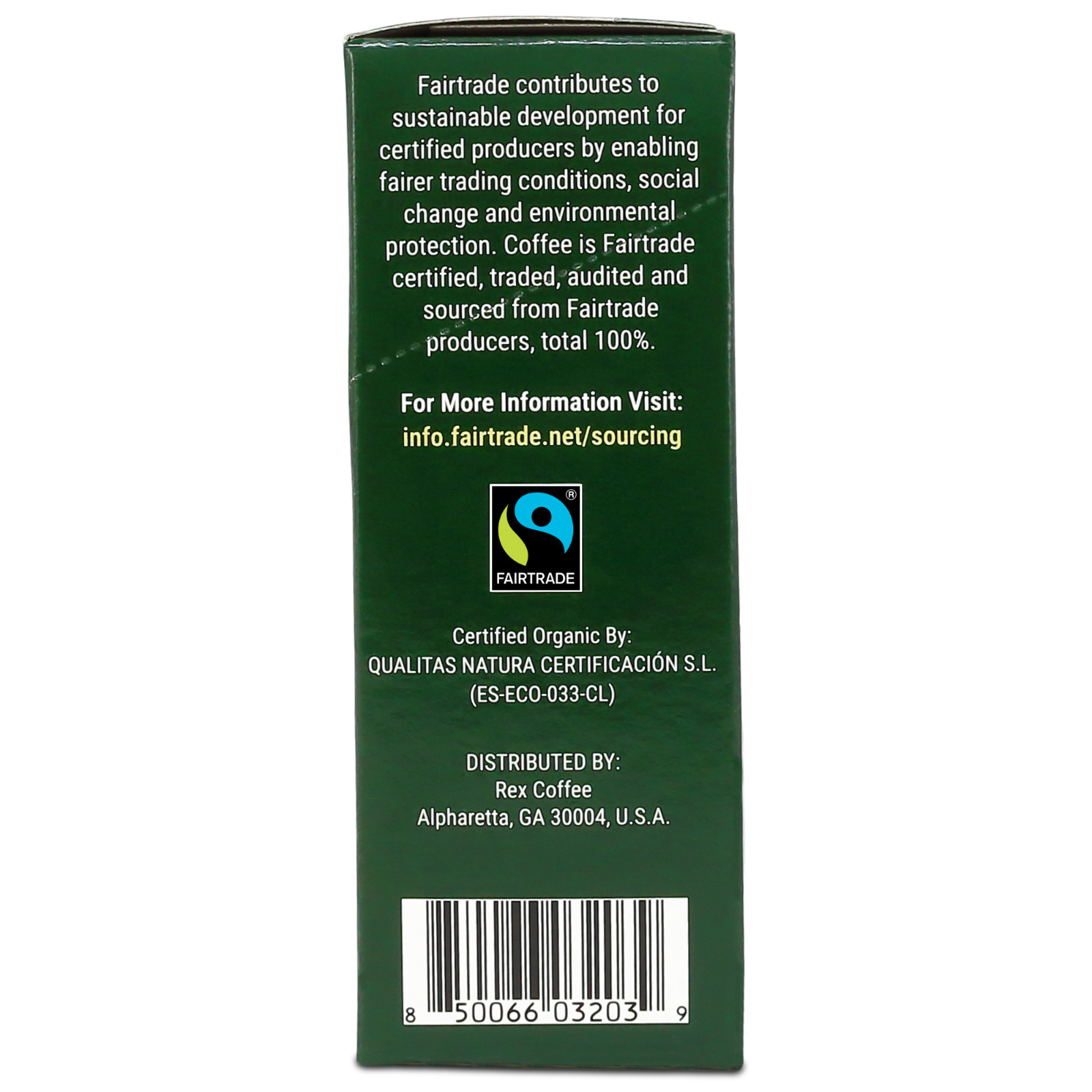Rex Coffee Organic Fairtrade Natural Decaf Freeze-Dried Instant Sticks 25 Count