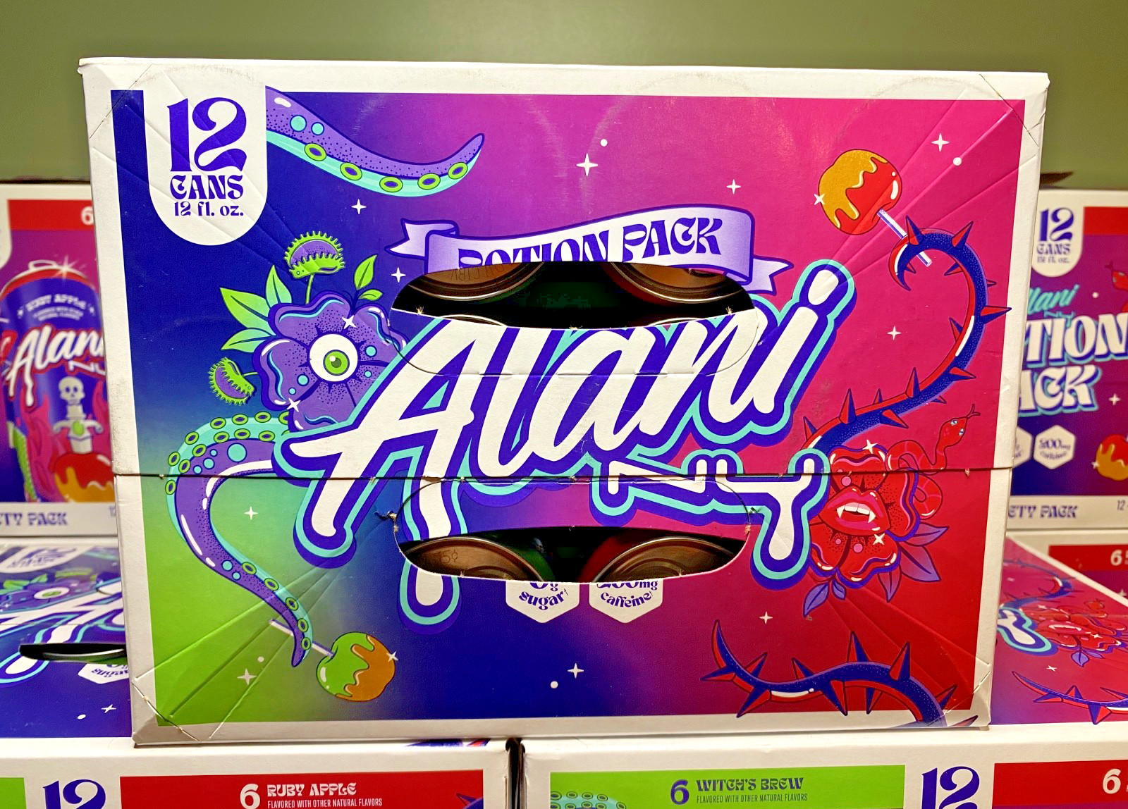 Alani 12 Can Potion Pack Variety Case (6 Witches Brew & 6 Ruby Apple) Free Ship