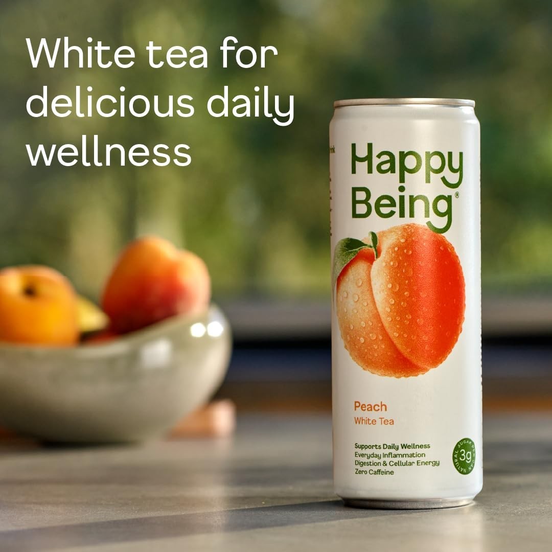 Nutrient-Rich Organic Peach Rose White Tea,Low calorie & low Sugar Drinks,4 Pack