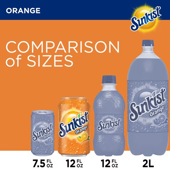 Sunkist Orange Soda Pop, 12 fl oz, 12 Pack Cans Free Shipping