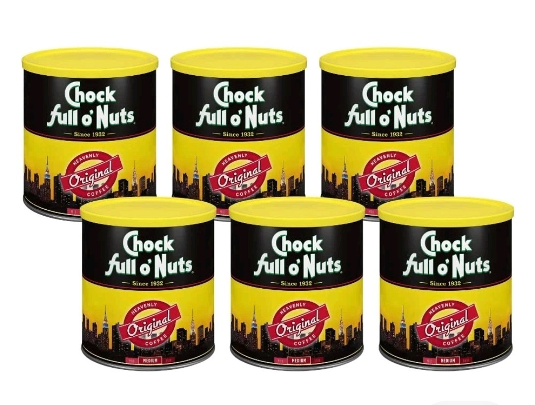 Chock Full o’Nuts Medium Roast Ground Coffee,48 Oz. “PACKAGE DEAL 6 UNIT”