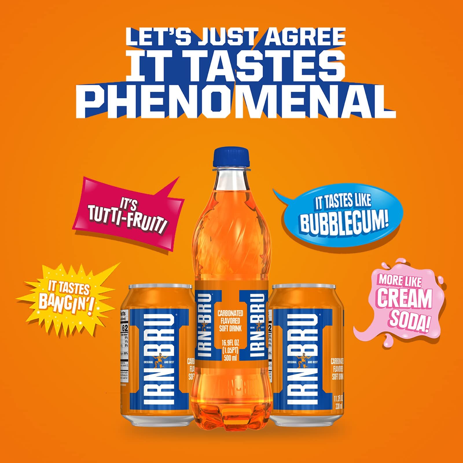 Barrs Irn-Bru Soft Drink 16.9 Fluid Ounce Pack of 12